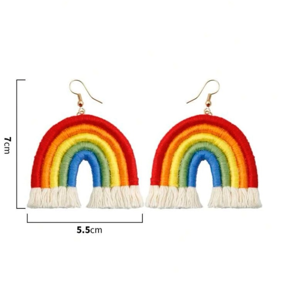 Primary Colored Rainbow Earrings - image 4
